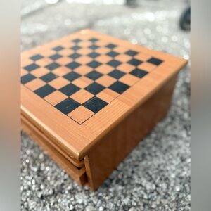 Vintage Multi game/chess/Chinese checkers & more-wood- see photos